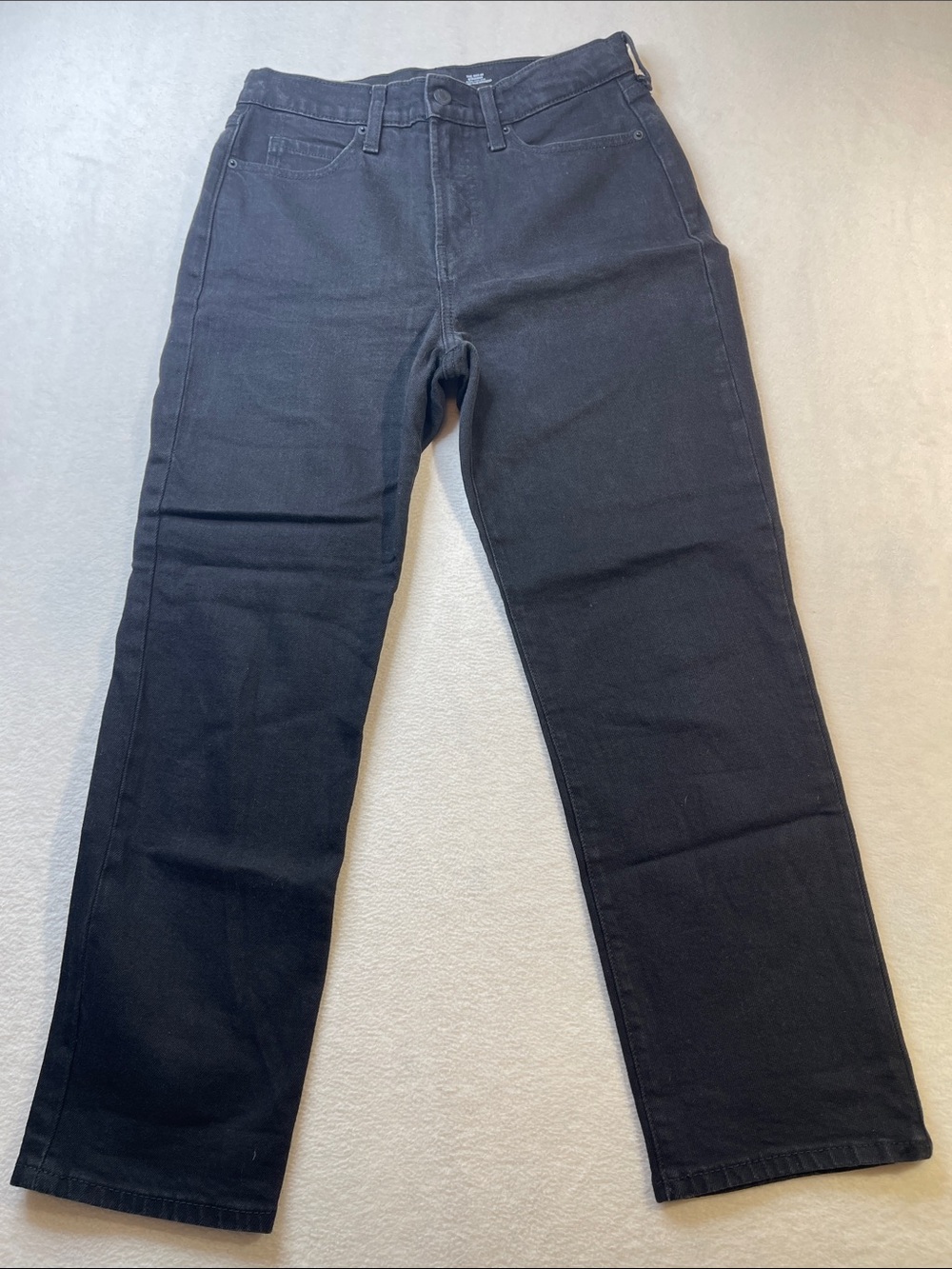 Old Navy Women's Black SKY HI Straight Jeans SIZE 6 EXTRA HIGH RISE BOYFRIEND